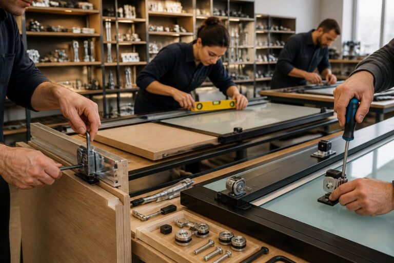 découvrez nos solutions de quincaillerie pour porte coulissante de meuble, alliant qualité et facilité d'installation pour un intérieur moderne et fonctionnel.